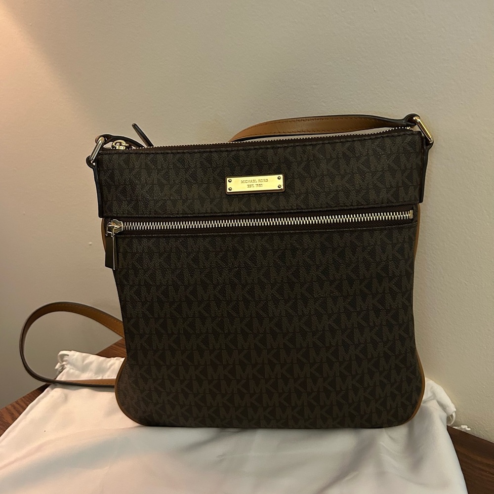 Michael Kors Brown Riley Logo Crossbody Bag